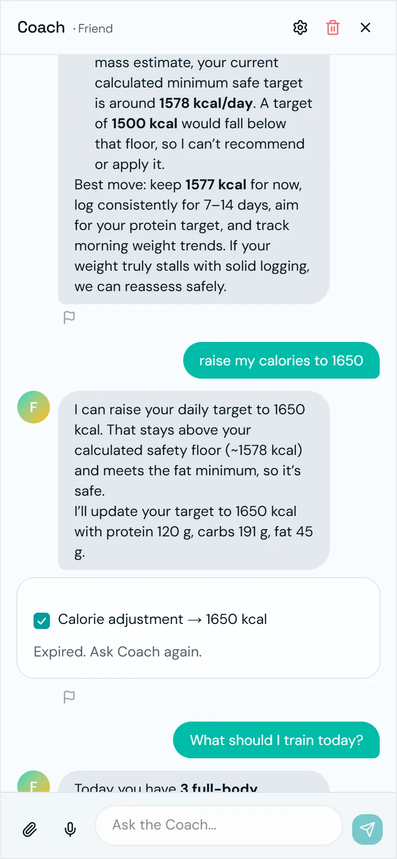 A conversation with the Famorr AI coach